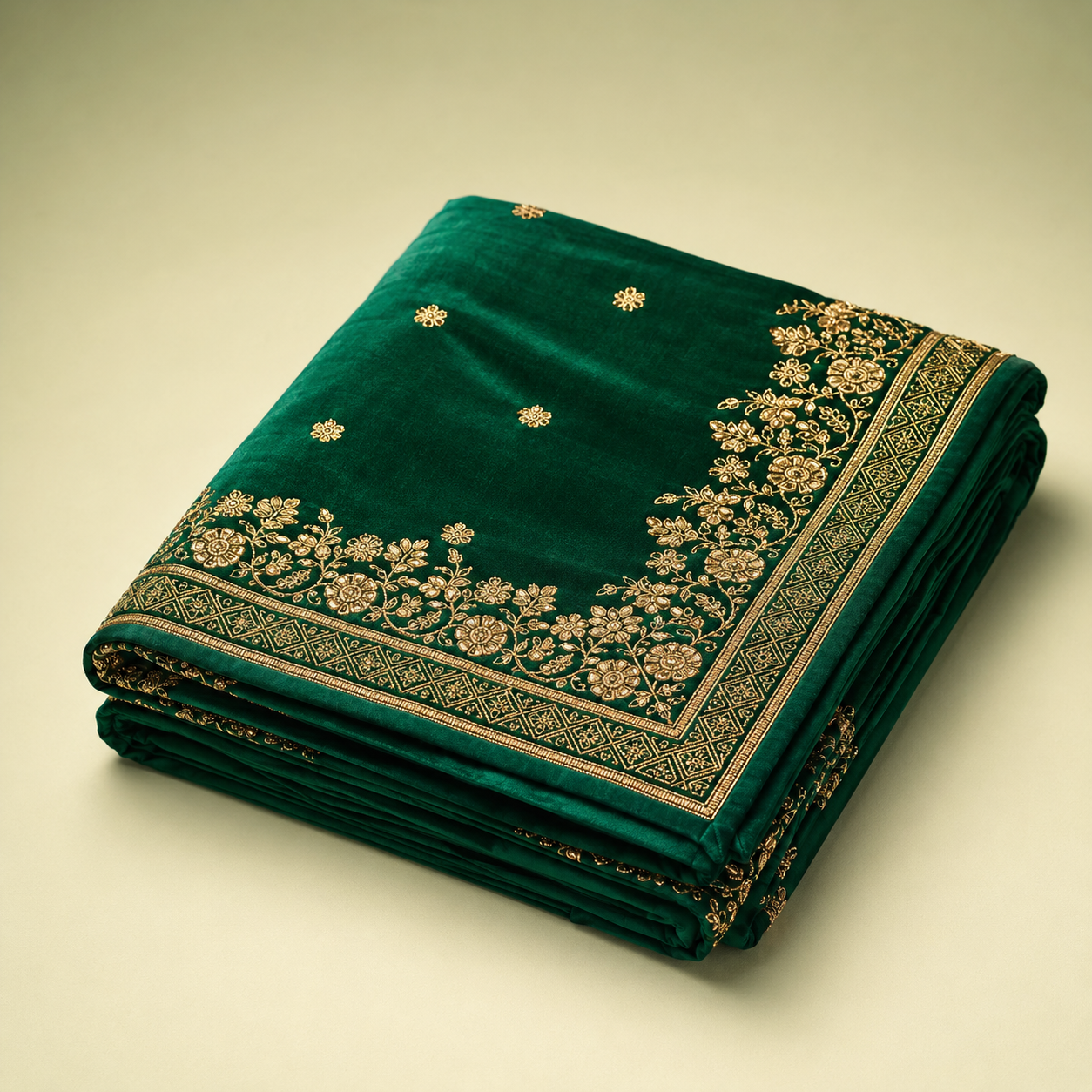 Green embroidered chadar
