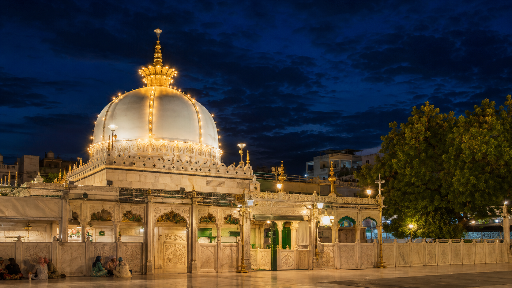Ajmer Sharif Dargah lit at night
